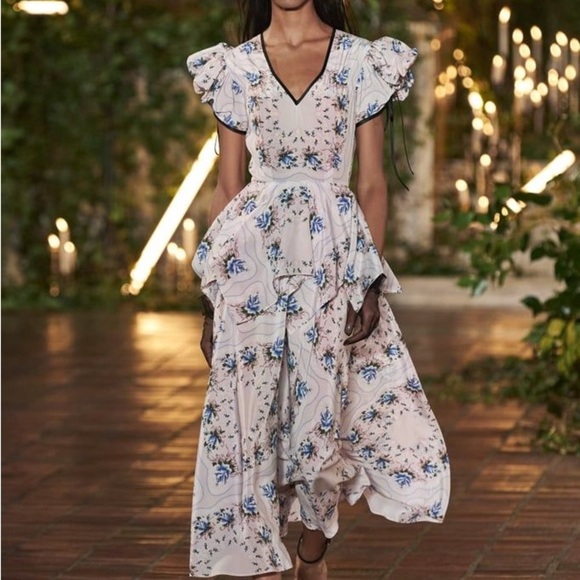 Rodarte Ruffled Floral-Print Silk Maxi Dress - Picture 11 of 11